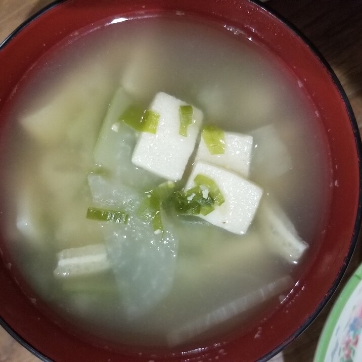 高野豆腐、大根の味噌汁